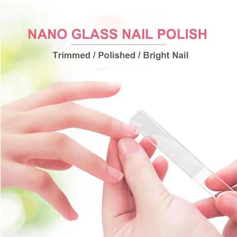 Профессиональный Прочный Nano Стекло ногтей cо шлифовальными буферными резцами