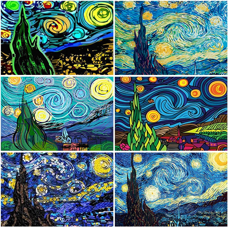 

ZOOYA DIY 5D Diamond Painting Van Gogh Starry Night Diamond Embroidery Van Gogh Abstract Oil Painting Hobby Craft Home Decor