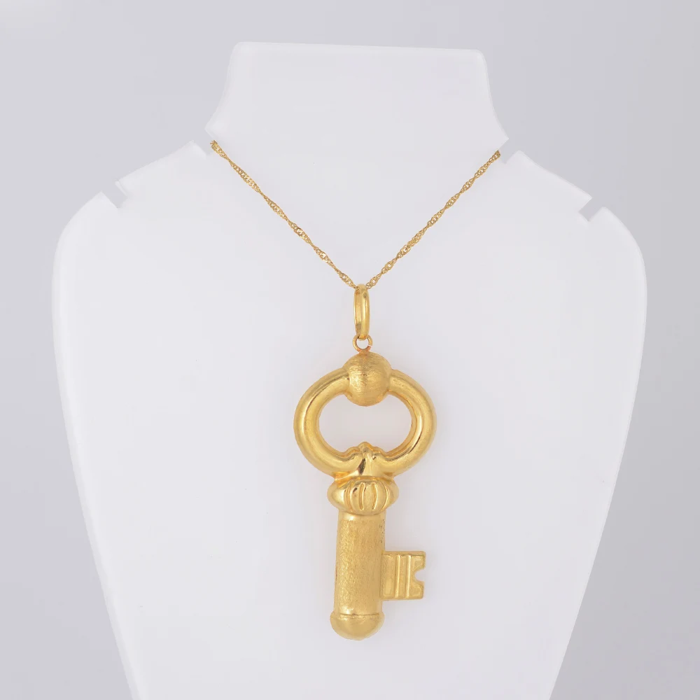 

BPOYB Luxury Dubai Au750 Gold Color Big Key Necklace Pendant Chain Gifts For women Men Fashion Jewelry