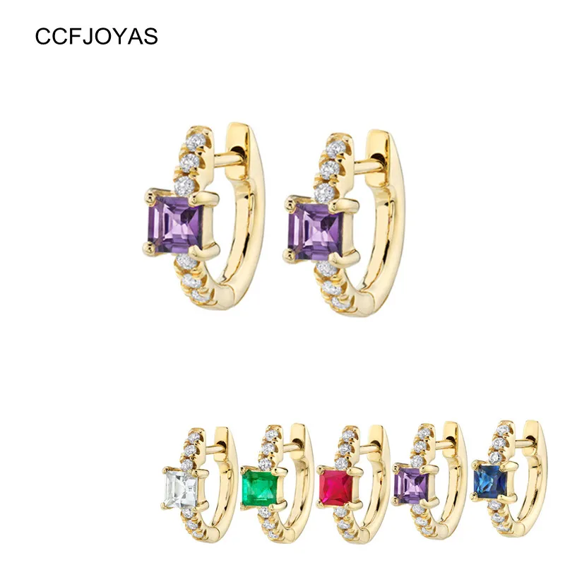 Женские серьги-кольца из серебра 925 пробы с