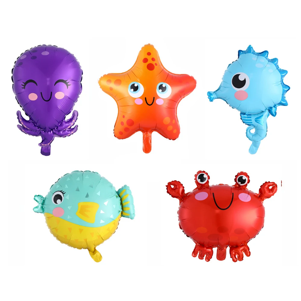 5 шт./лот воздушные шары с рыбками морскими животными морской звездой лошадью