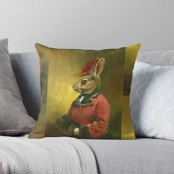 

Victorian Lady Rabbit Printing Throw Pillow Cover Square Case Home Cushion Wedding Office Throw Soft Pillows not include
