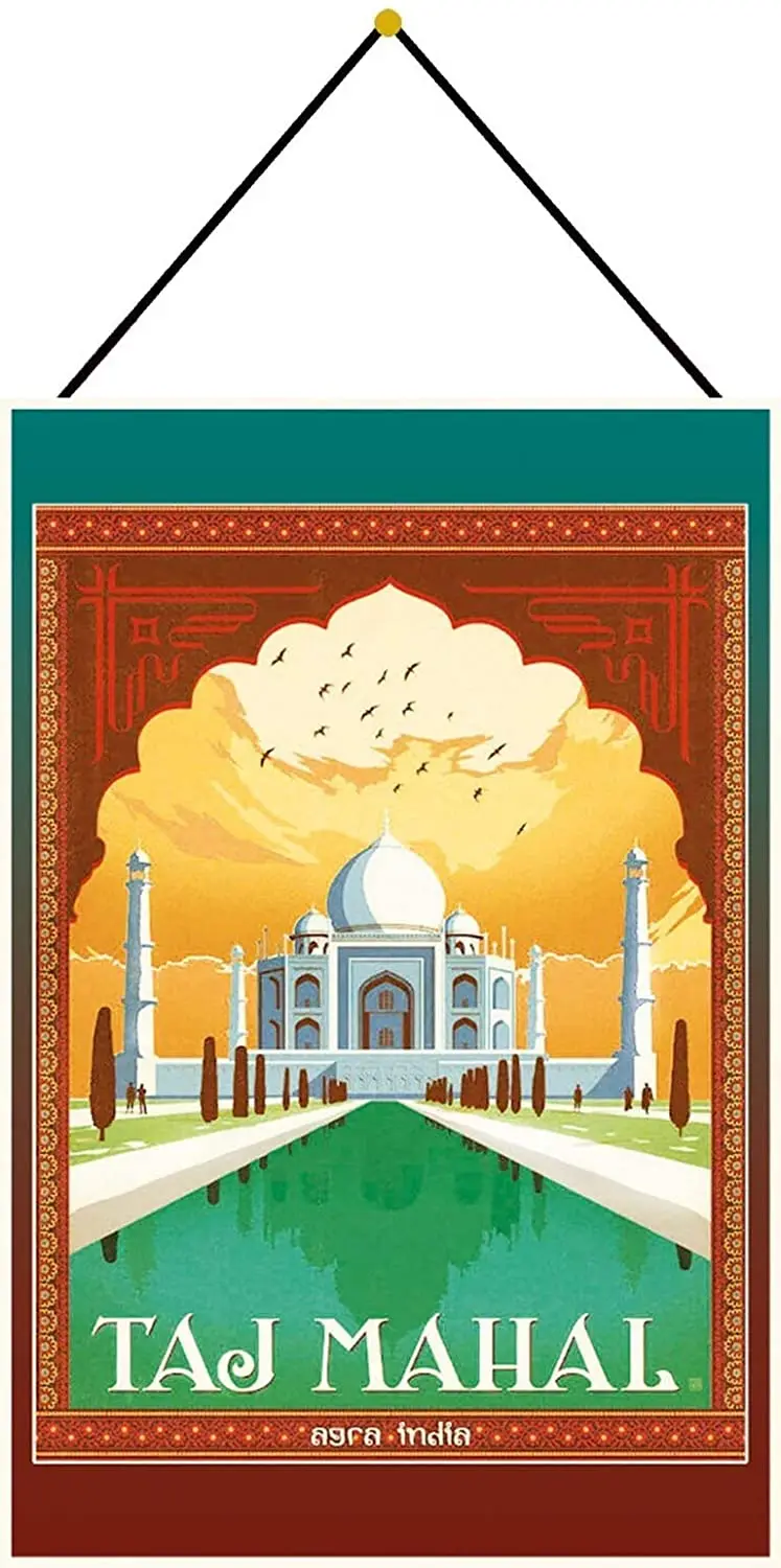 

Taj Mahal Metal Retro Vintage Tin Sign Novelty Unique Simple Gift Bar Cafe Home Wall Decoration Art 12X8 inch