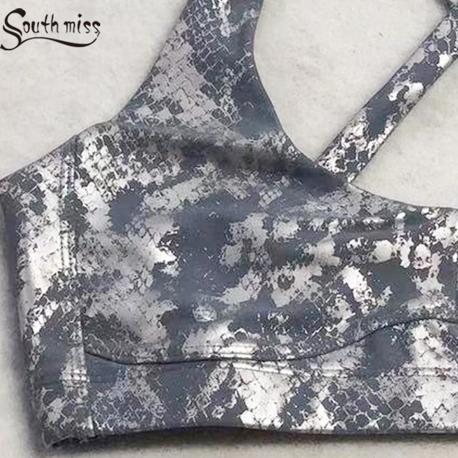 

US size Metallic Snake printing leggings Women Blue Silver Fitness Workout Sports Running Pants Elastic Sexy Push Up Gym Wear