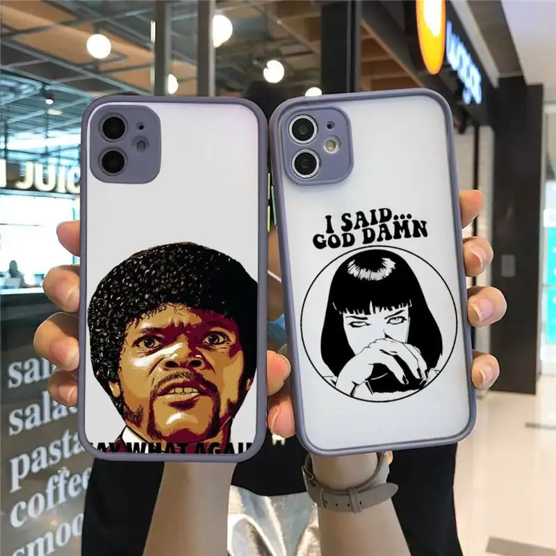 

Greatest movie ever made Pulp Fiction Phone Cases Matte Transparent for iPhone 7 8 11 12 s mini pro X XS XR MAX Plus cover funda
