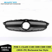 horizontal bar style front bumper abs racing grille for benz w205 c180 c200 c260 c300 2019