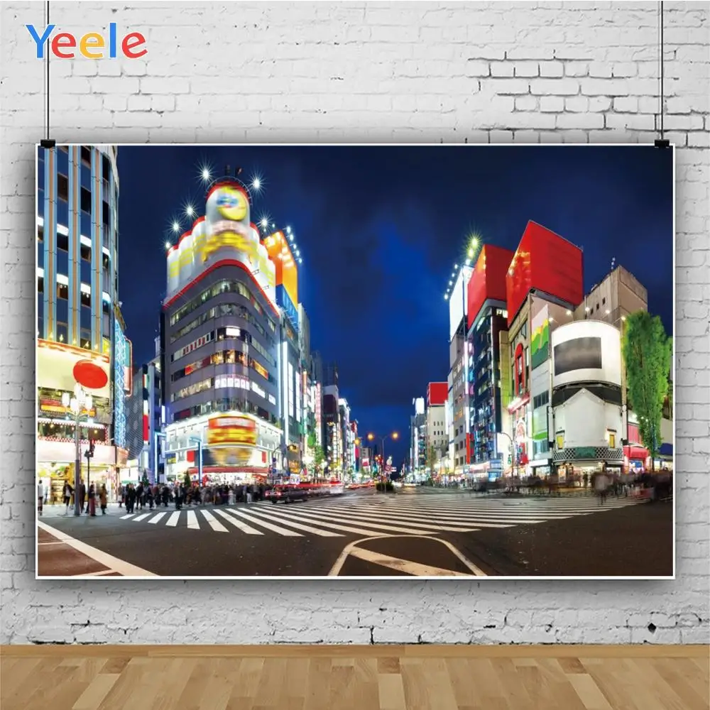 

Yeele City Building View Night Street Scenery Wedding Portrait Photography Backgrounds Photographic Backdrops For Photo Studio