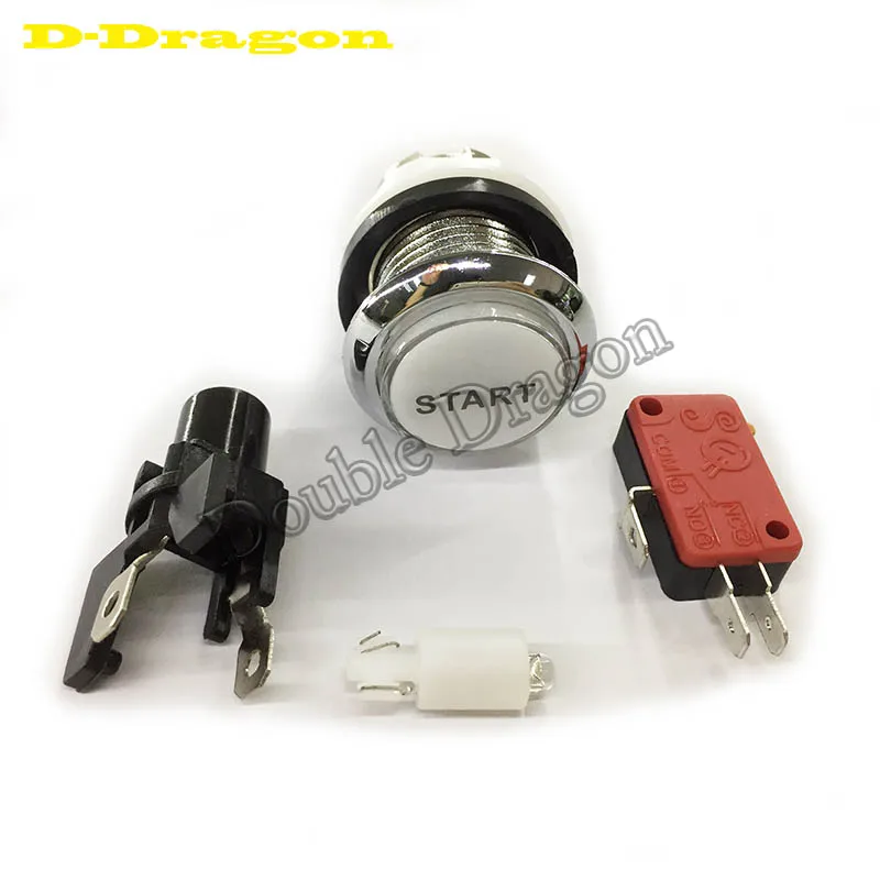 Хромированная аркадная кнопка с посеребренным покрытием и микро переключателем