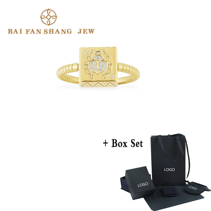 

Fashion jewelry new double-sided square ring fashion scarab star party ornaments female romantic jewelry gift