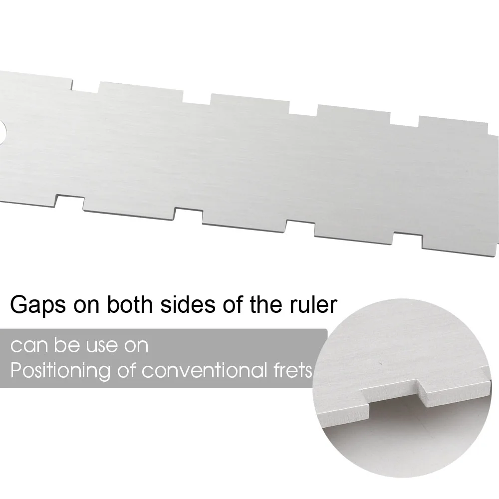 Guitar Fretboard Frets Neck Notched Ruler Straight Edge Luthier Tool with 5 Picks for Electric Guitars 24.75&quot 25.5&quot Scale | Спорт и