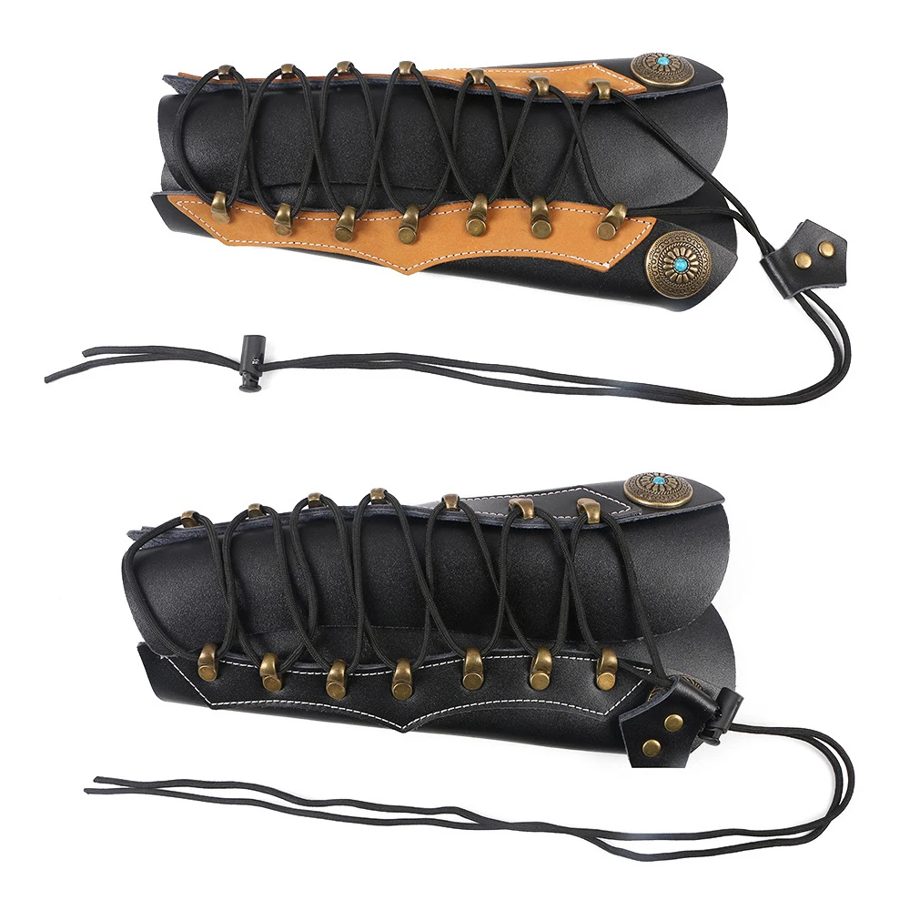 Фиксатор руки из воловьей кожи для стрельбы лука с аппаратными крепежами