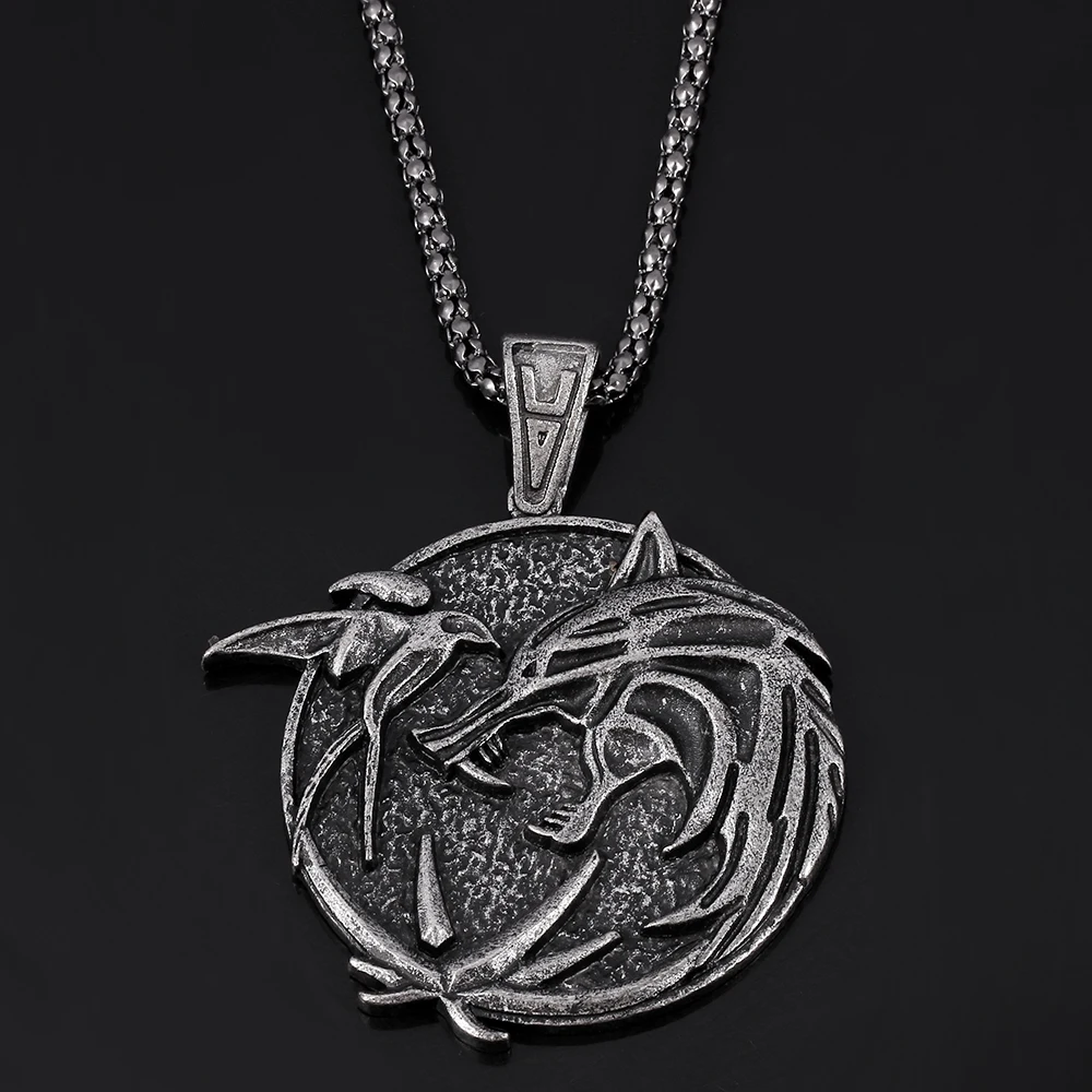 Ожерелье с подвеской волшебник для мужчин колье из металла круглым тяжелым