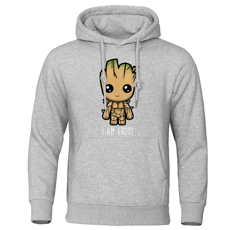 I Am groot, мужские толстовки, Осенние Теплые свитшоты, Повседневная Уличная одежда, пуловер harajuku, качественные топы, милый Принт, мужской спортивный костюм Groot