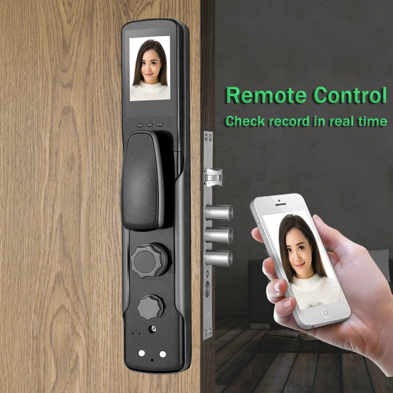 

Fingerprint Lock with Monitoring Visual Cat Eye Household Intelligent Lock Burglar Door Electronic Lock Remote Unlocking