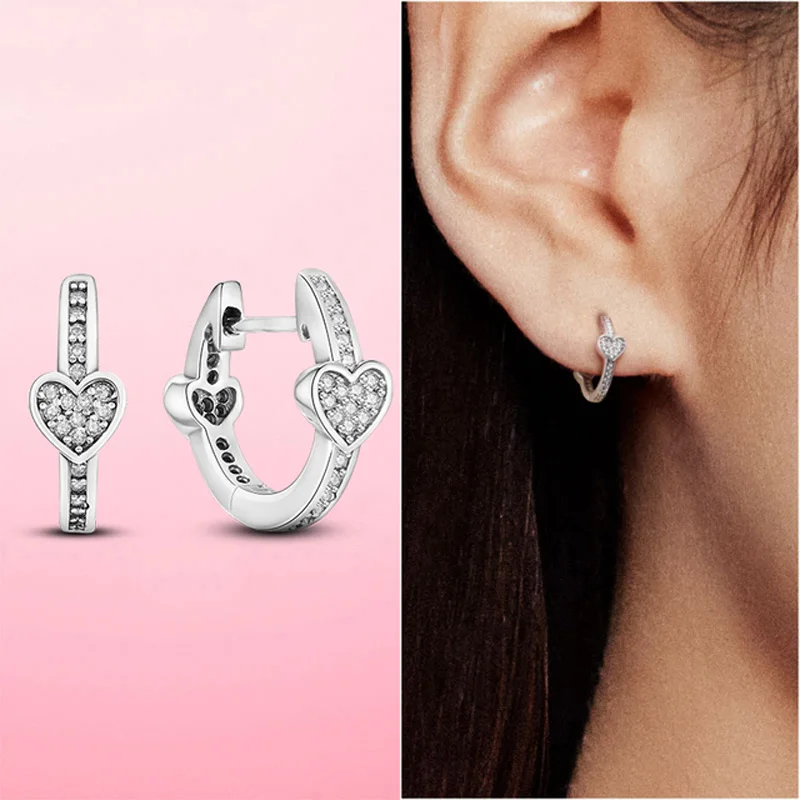Женские серьги-кольца из серебра 925 пробы с шармами Pandora | Украшения и аксессуары