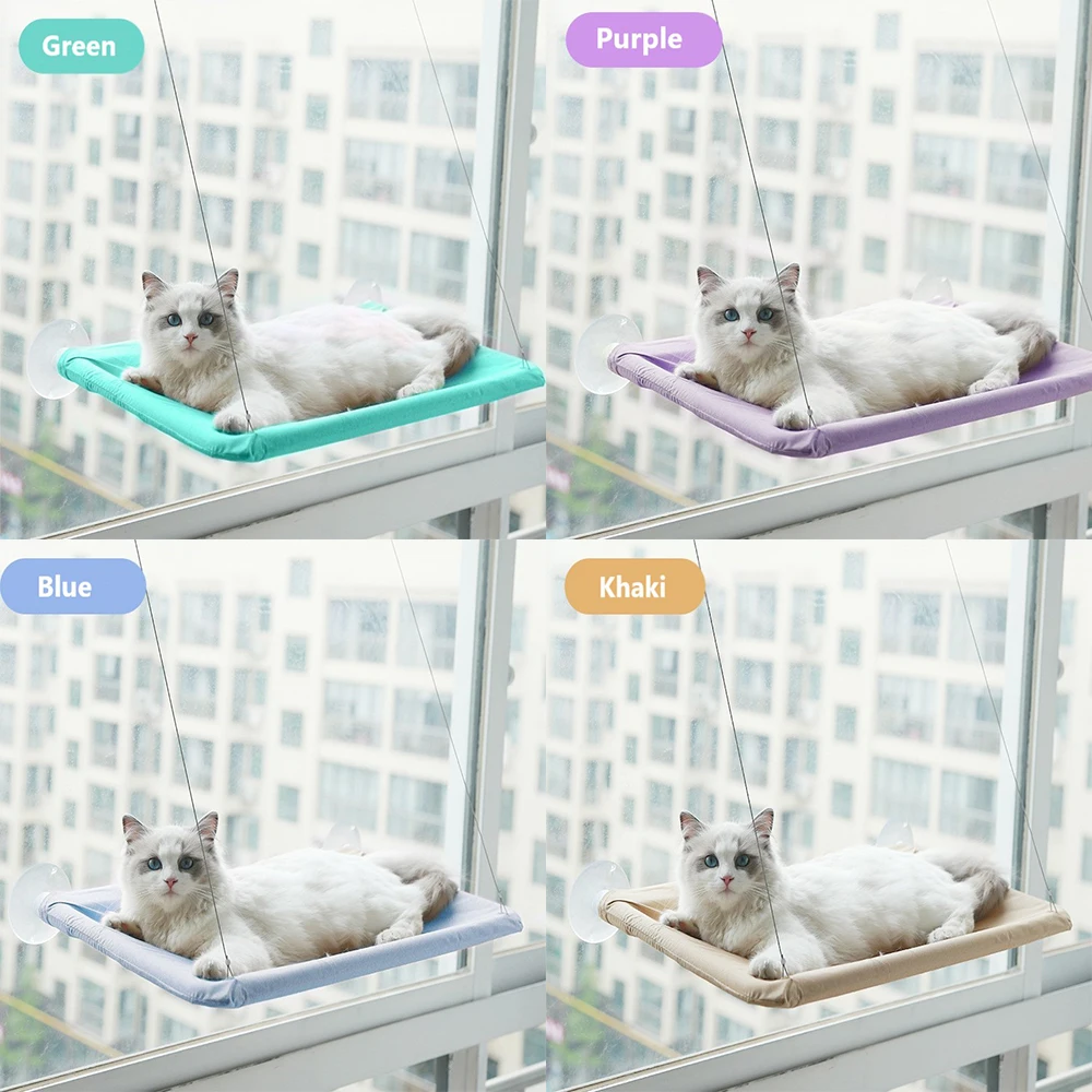 

Cute Pet Hanging Beds Bearing 20kg Cat Window Hammock Sunny Seat Cats Hammock Comfortable Dog Bed Soft Pet Shelf Seat Beds Set