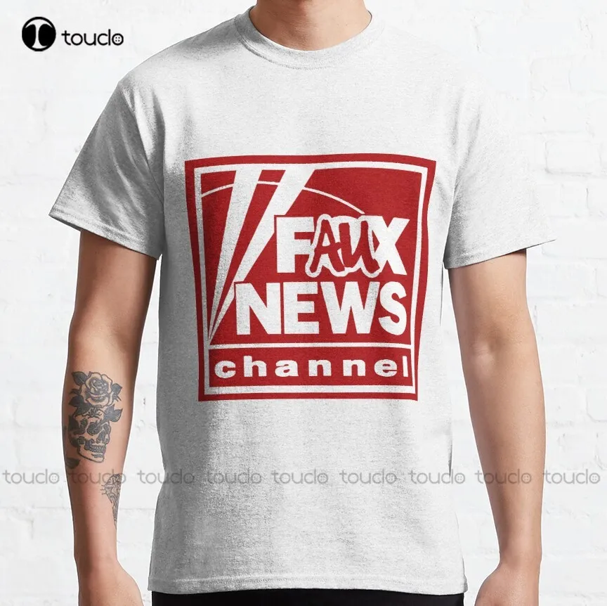 

Faux News Channel Fake News Media Classic T-Shirt T Shirts For Men Fashion Custom Aldult Teen Unisex Digital Printing Tee Shirt