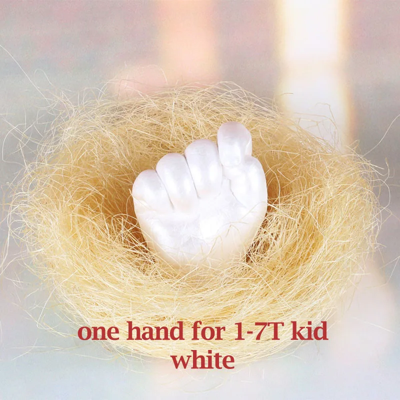 1-7T kid-a hand-whit Oklady 3D Ручная форма для печати ног для детского порошка штукатурка литья комплект отпечаток руки подарок на память детский памятник для роста - Цвет: 1-7T kid-a hand-whit