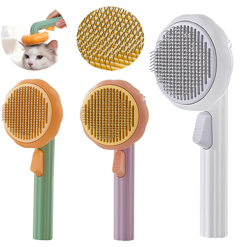 

Pumpkin Pet Brush, Self Cleaning Slicker Brush For Shedding Dog Cat Grooming Comb Removes Loose Underlayers And Tangled Hair