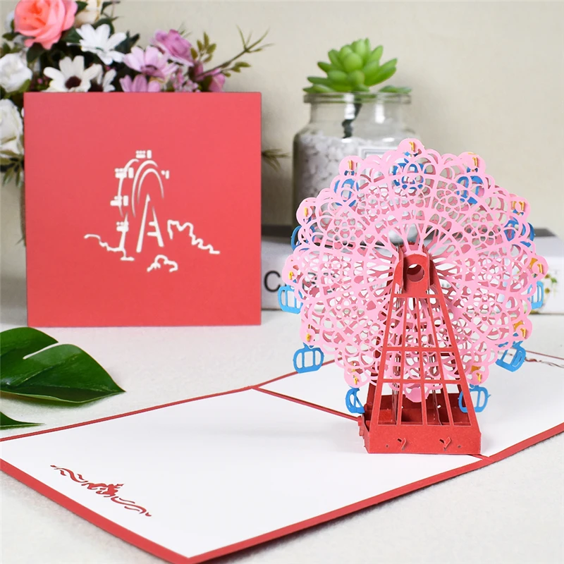 3D колесо обозрения всплывающее окно поздравительную открытку романтические