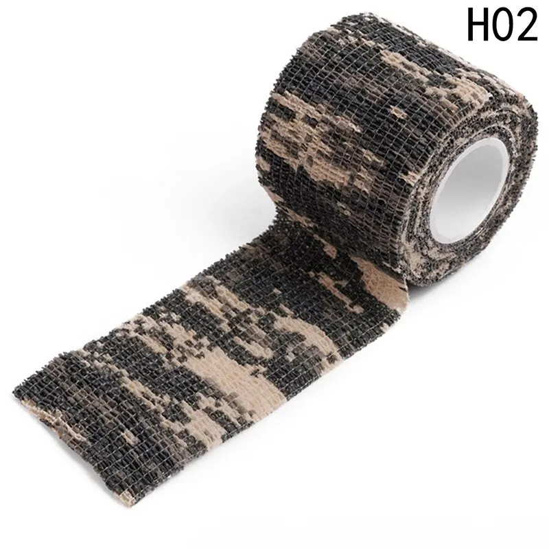 

Non-woven Natural Latex Camouflage Tape Self-adhesive Telescopic Outdoor Hunting And Hunting Camouflage Riding Tape-5 Styles 5cm