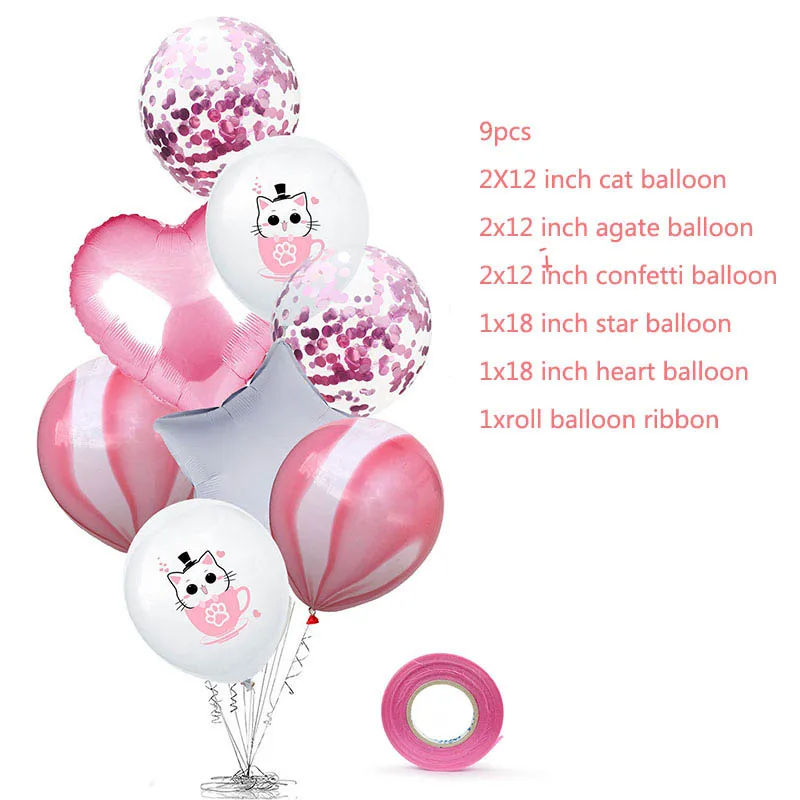 9 шт. чайная чашка для домашних животных воздушные шары в форме собак мультяшная