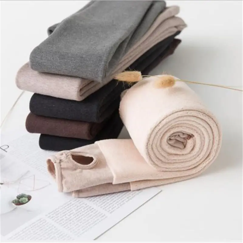 Женские теплые леггинсы с высокой талией эластичные флисовые на осень и зиму H161