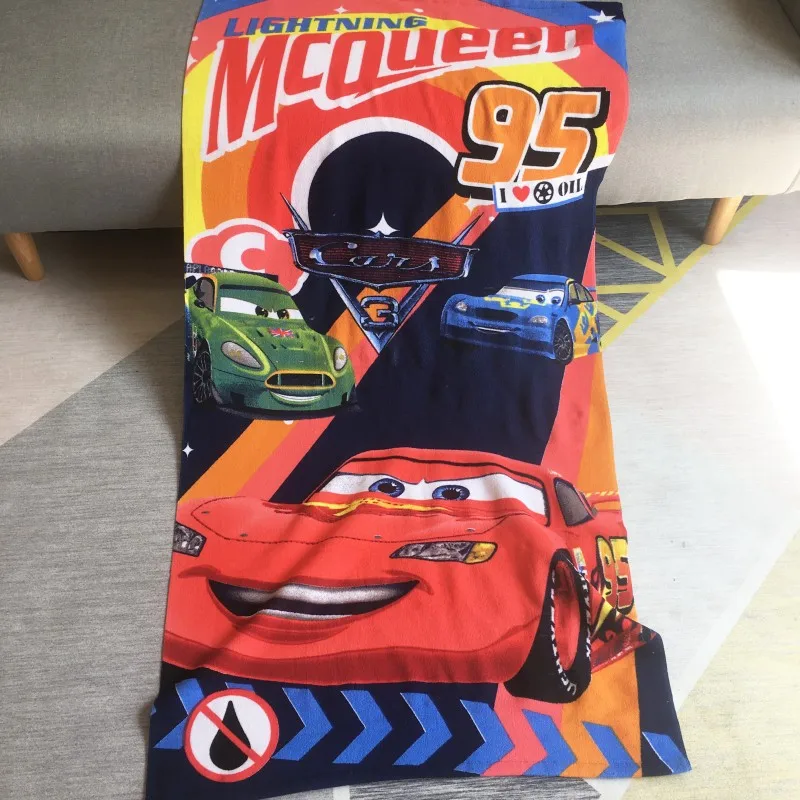 Disney Mc queen Cars, домашние банные и пляжные полотенца, одеяло для мальчиков и девочек, одежда для плавания, мочалка, полиэстер, 70x140 см