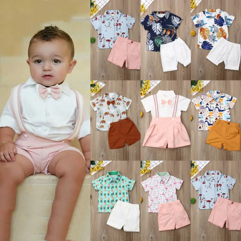 Детская одежда для новорожденных футболка маленьких мальчиков топы + короткие