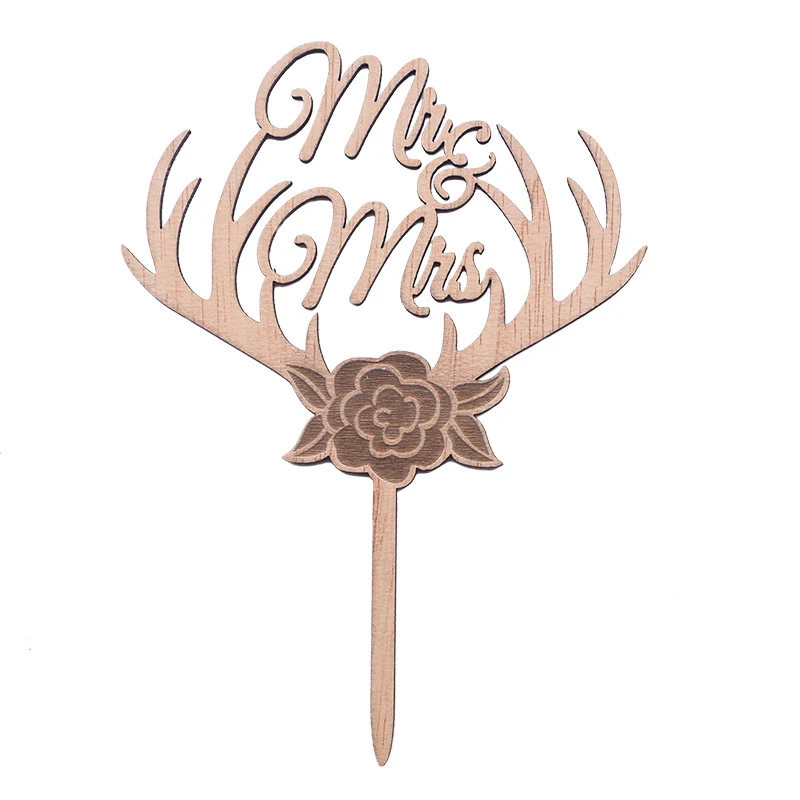 1 шт. деревянный Топпер для свадебного торта мистер и миссис|Товары украшения