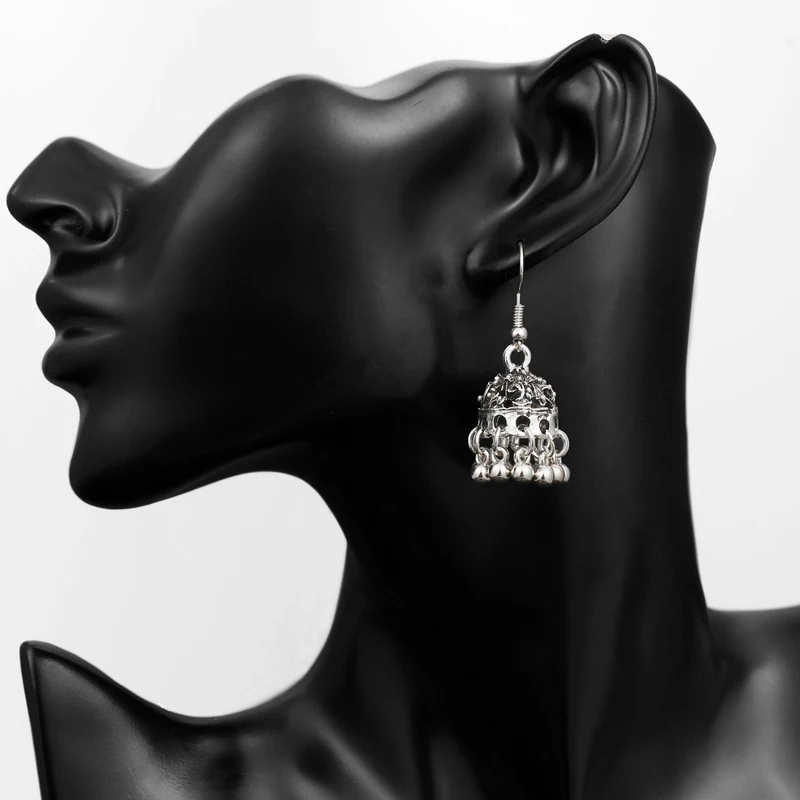 Индийские Jhumka серьги «Слоник» цыганские ювелирные изделия в стиле ретро этнические бусины в античном стиле висячие серьги с кисточками для женщин богемный подарок
