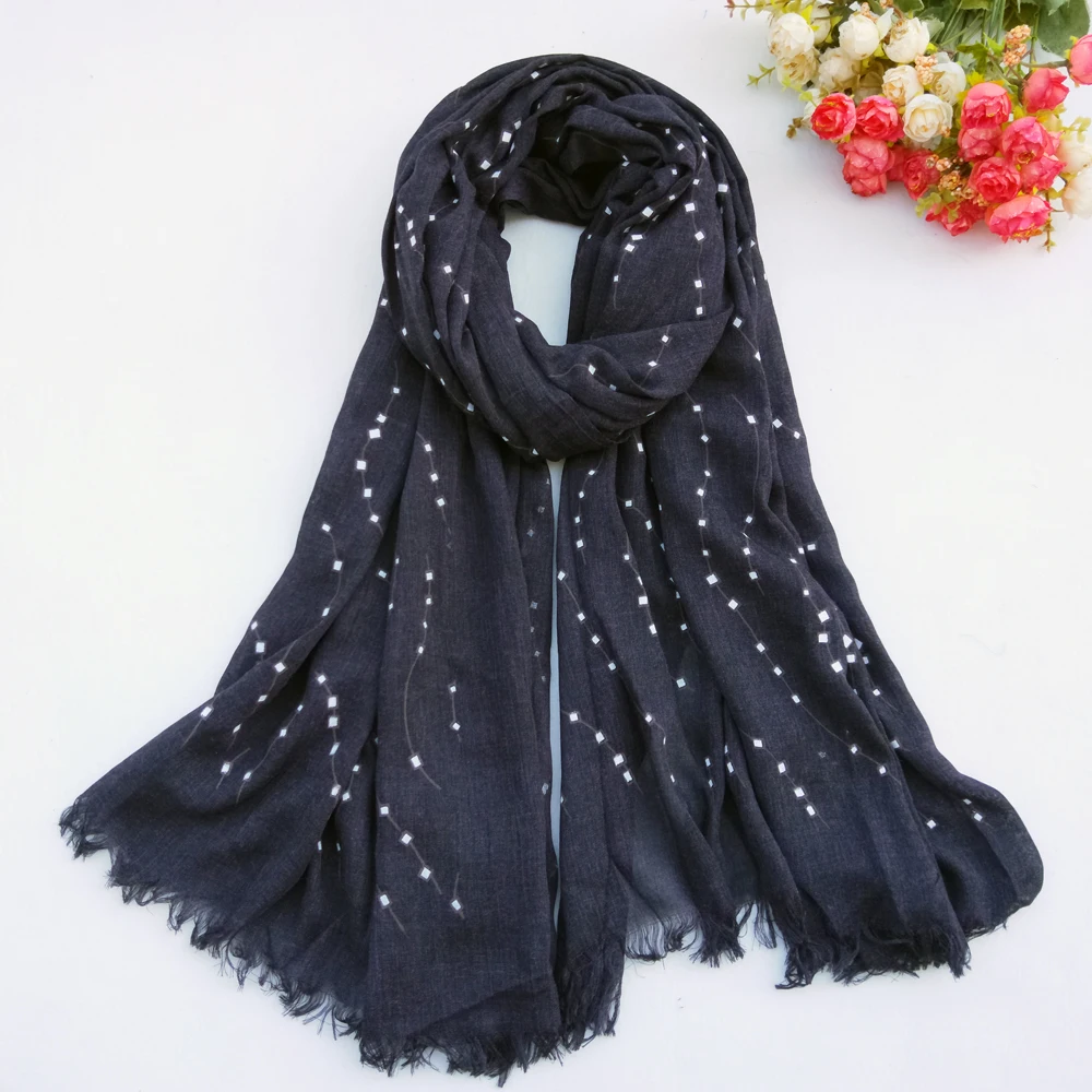 Женские хлопковые длинные шарфы весенние женские шали тонкие летние пляжные