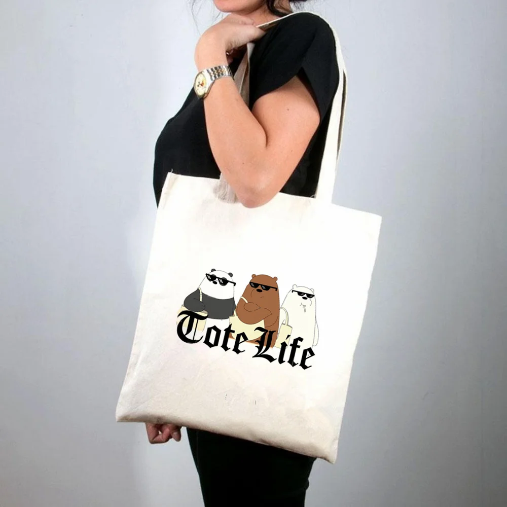 

2021 Shopper The world will be saved Printed Tote Bag women Harajuku shopper handbag girl Shoulder shopping bag Lady Canvas Bag