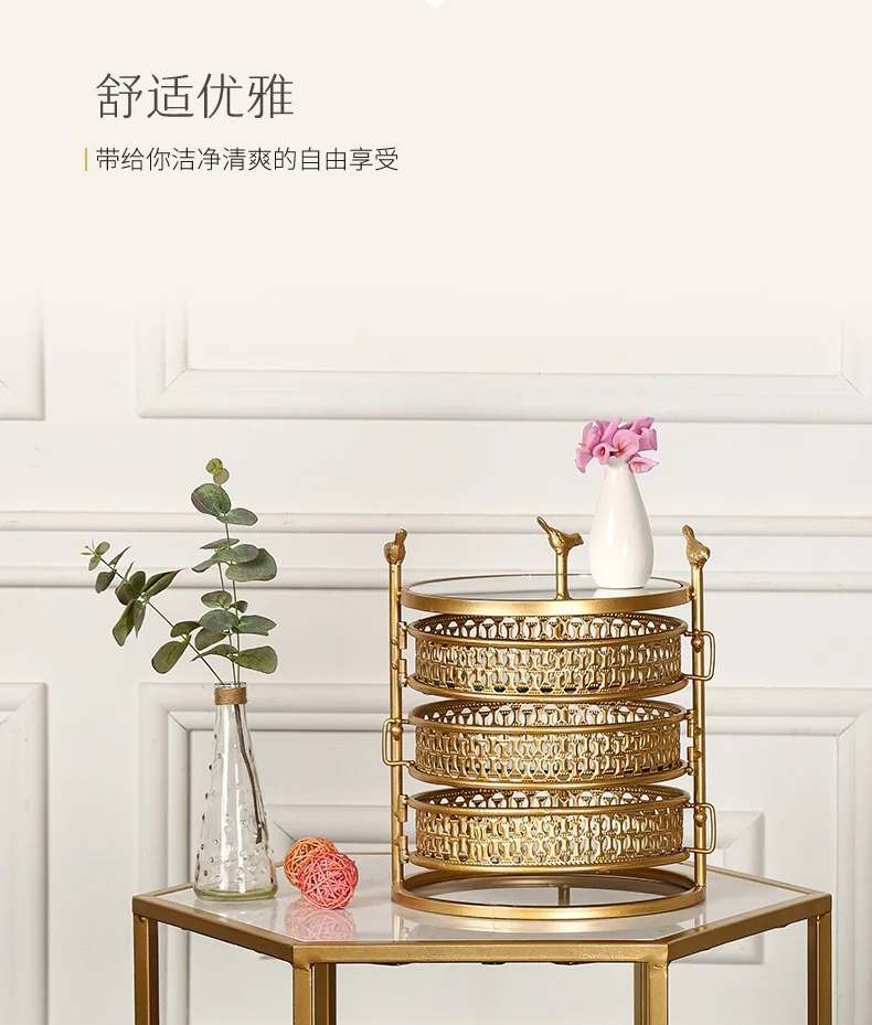 

Metal Nordic Dresser Desktop Makeup Storage Box Storage Rack Perfume Skin Care Storage Tray Rotatable marker storage organiser