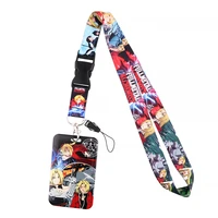ya315 anime lanyard neck strap rope for mobile cell phone id card badge holder with keychain keyring for friends gift