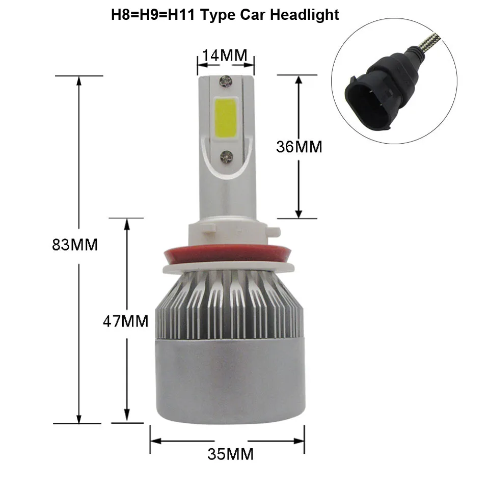 H8/H9/H11 110W 20000LM комплект автомобильных светодиодных фар заменить HID 6000K лампы