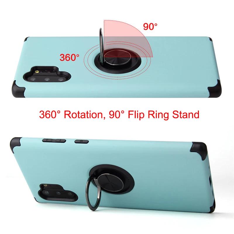 2019 Case for Samsung Note 10 Plus Phone Funda New Arrival Original Soft TPU PC Back Full Cover Metal Ring Bracket ShockProof |