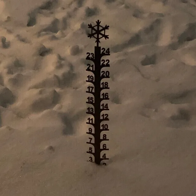 

New Year Snowflake Snow Gauge Snow Yard Sign Snow Mountain Motorcycle Garden Outdoor Snow Gauge Winter Wall Decor Tool