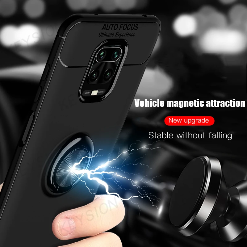 keysion metal ring case for redmi note 9s 9 pro 9a 9c 8 8t 7a k20 shockproof phone cover for xiaomi mi note 10 lite poco f2 pro free global shipping