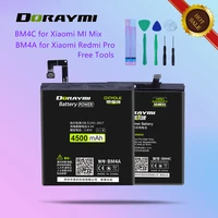 doraymi mobile phone battery bm4a for xiaomi redmi pro bateria high capacity bm4c for xiaomi mi mix batteries replacement