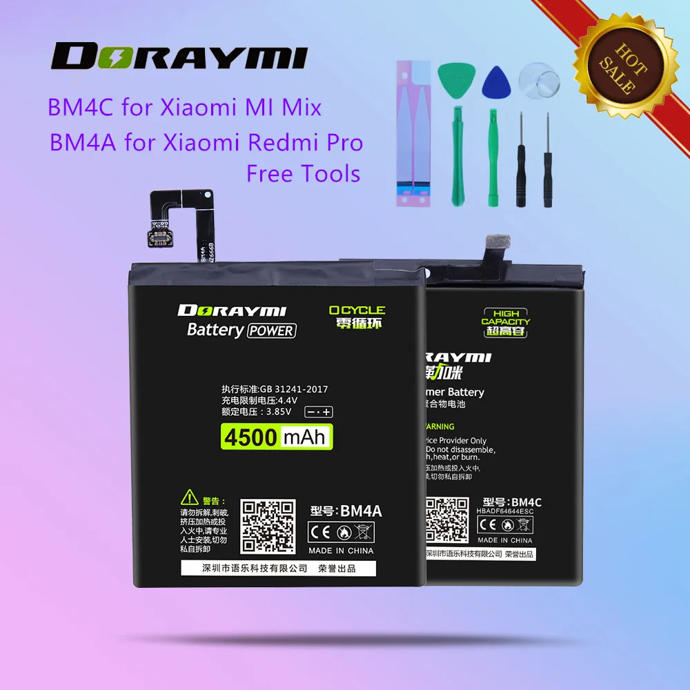 Аккумулятор DORAYMI Φ BM4A для Xiaomi Redmi Pro батарея BM4C большой емкости MI Mix сменные