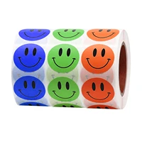 hot selling smiley face roll packing stickers teacher exclusive for children decorative cartoon stickers