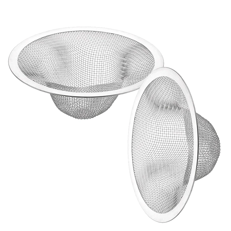 

1x Silver Tone Stainless Steaming Rack Tray With Stand for Cooker & 2 PCS Stainless Steel Sink Strainer 4.3Inch Diameter