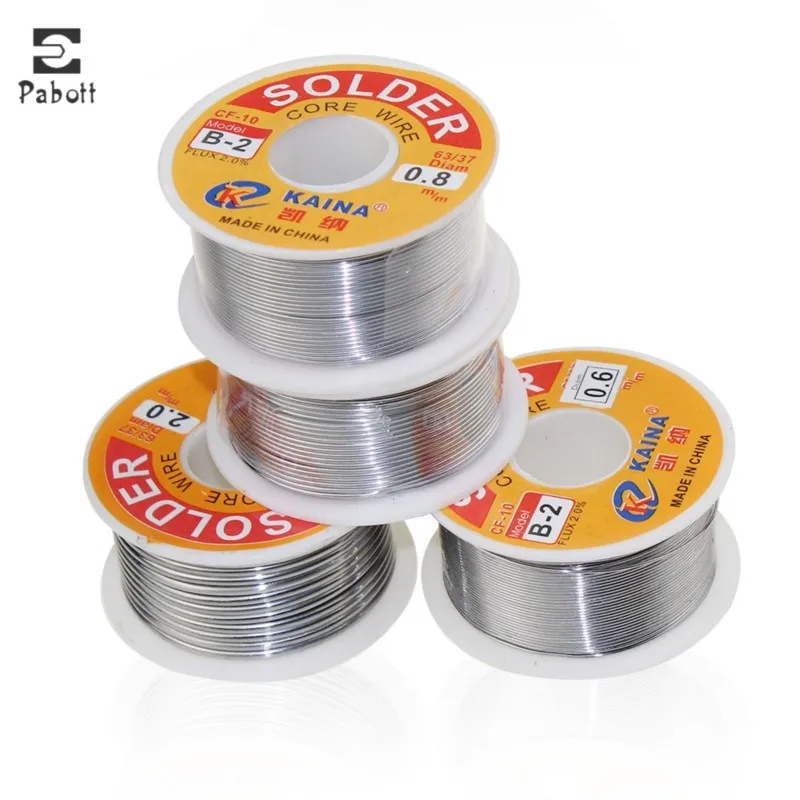 

Новый 100 г 0,6/0,8/1/1/63/37 2.0% флюс 45 футов Оловянно-свинцовая Оловянная проволока расплав канифоль сердечник припой проволока рулон не очищается
