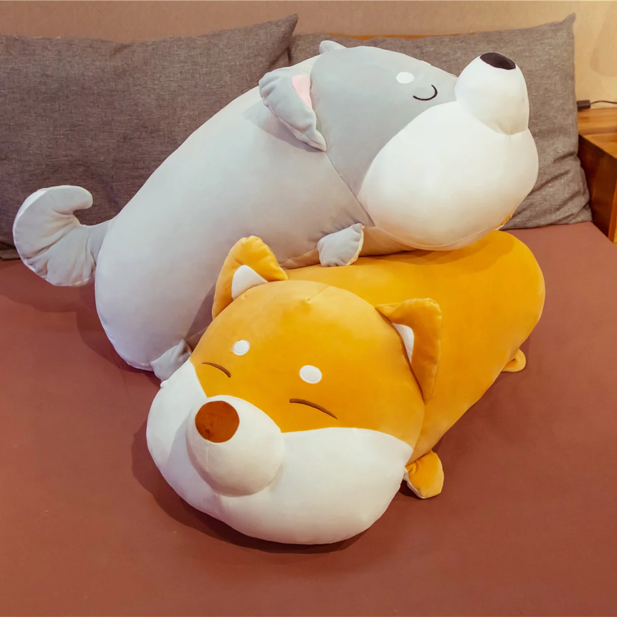

Soft Down Cotton Big Head Shiba Inu Dog Plush Toy Pillow 35~100cm Giant Corgi Dog Stuffed Sleeping Pillow Bed Cushion Decor GIft