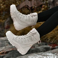 mens high tube plus size couple high top outdoor hiking combat boots non slip warm sports and leisure womens shoes