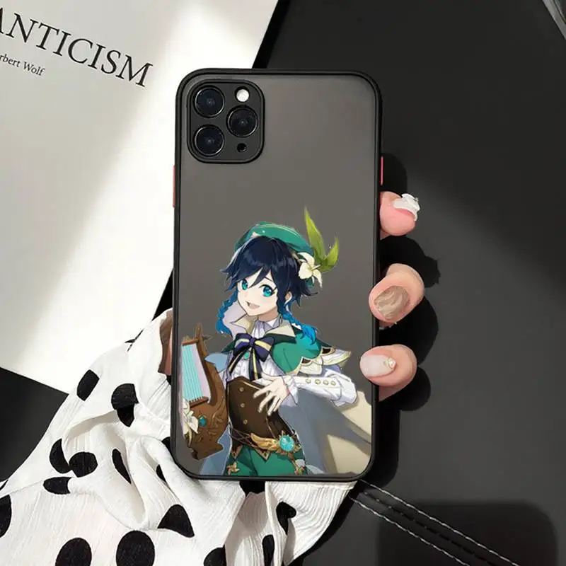 

Genshin impact game Fashion design Phone Cases matte transparent For iphone 7 8 11 12 plus mini x xs xr pro max cover