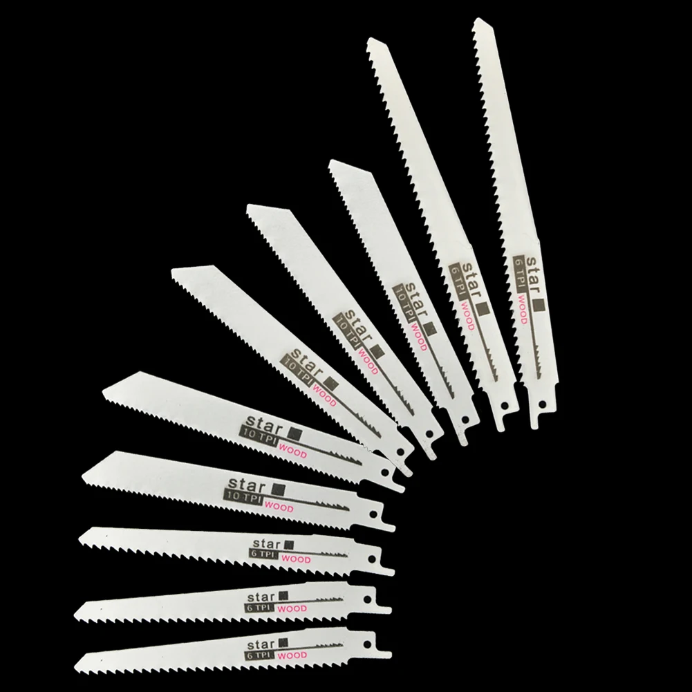 

10PCS 148-195mm Reciprocating Saw Blades Made High Strength Woodworking Cut Tool For Cutting Metal Oscillating Tool Accessories