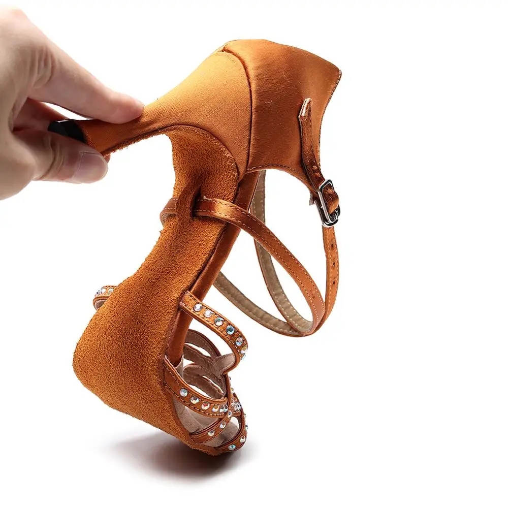 Женские туфли для латиноамериканских танцев DKZSYIM коричневые бальных Танго