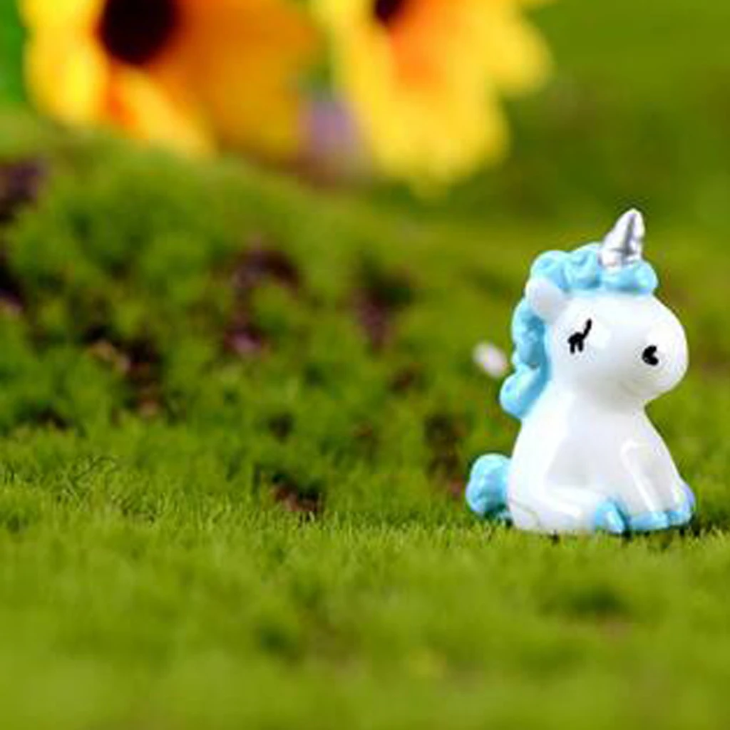 

2 Piece Unicorns Miniature Fairy Garden Unicorns for DIY Fairy Garden Dollhouse